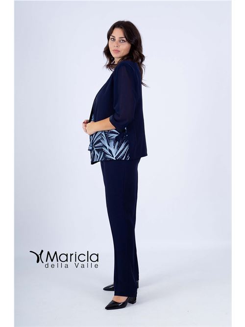 tailleur con ricamo PAOLA FORTI | PF3120/22BLU